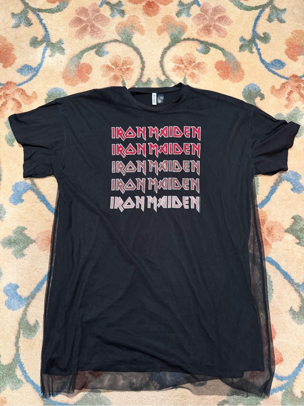Divided Black Short-Sleeve Iron Maiden Graphic Tee Dress